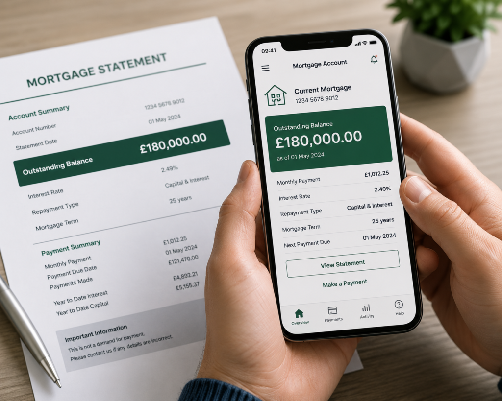 checking mortgage statement outstanding balance