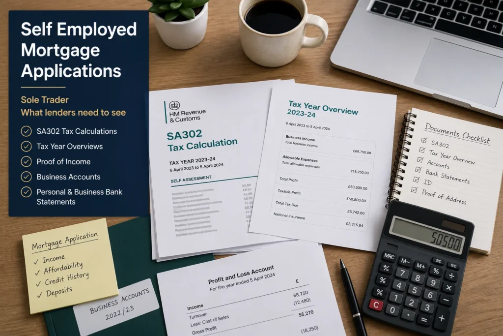 self employed mortgage sole trader SA302 documents