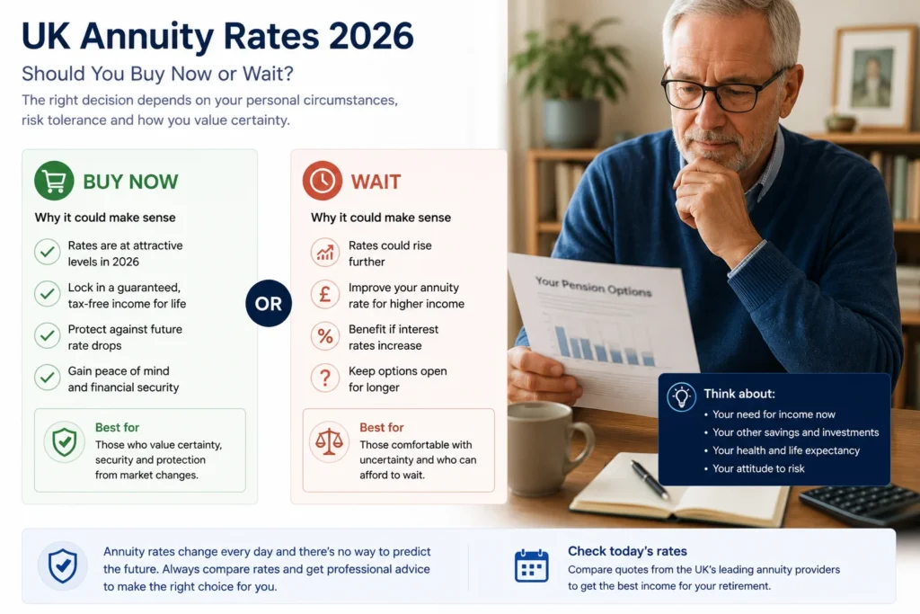 UK annuity rates 2026 buy now or wait decision