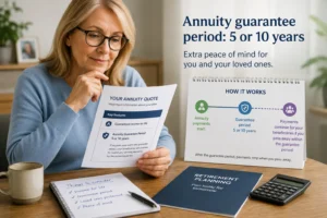 annuity guarantee period 5 or 10 years UK