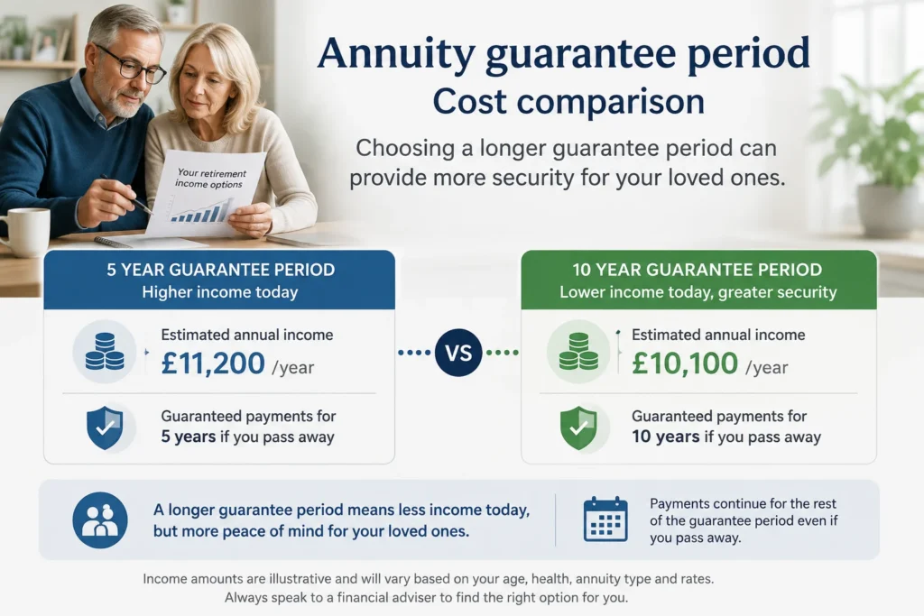 annuity guarantee period cost comparison