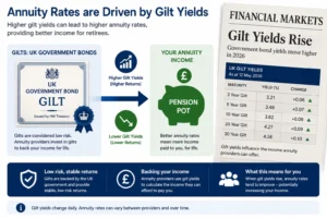 annuity rates gilt yields UK government bonds 2026