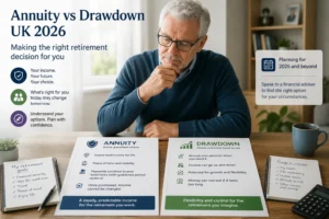 annuity vs drawdown UK 2026 retirement decision