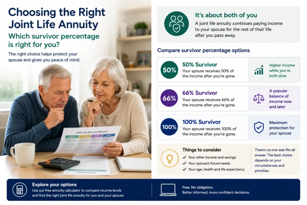 choosing joint life annuity survivor percentage