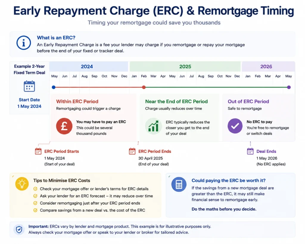 early repayment charge mortgage remortgage timing