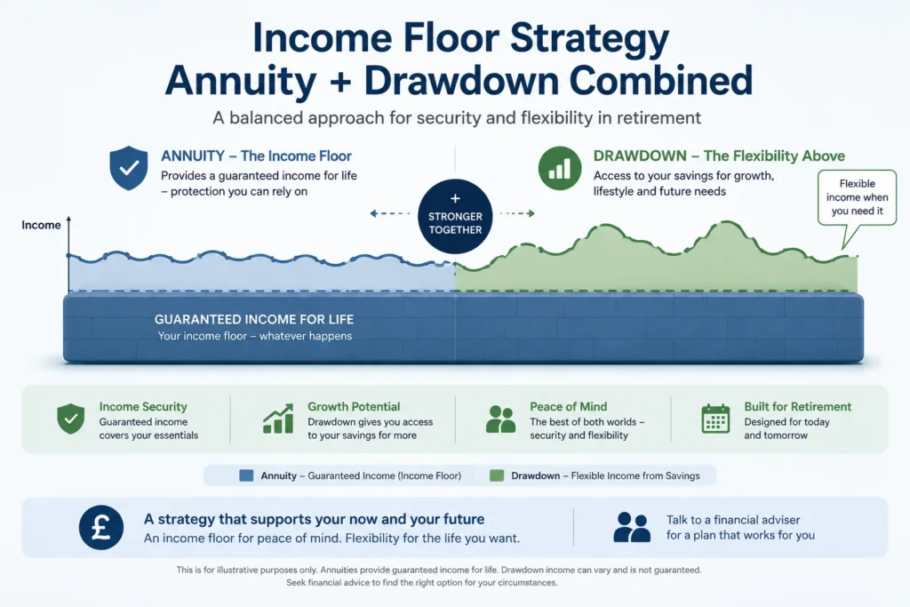 income floor strategy annuity vs drawdown combined