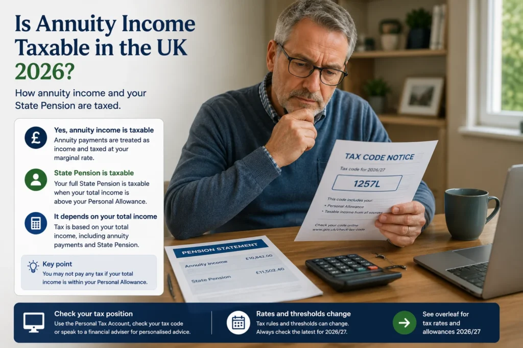 is annuity income taxable UK 2026 State Pension