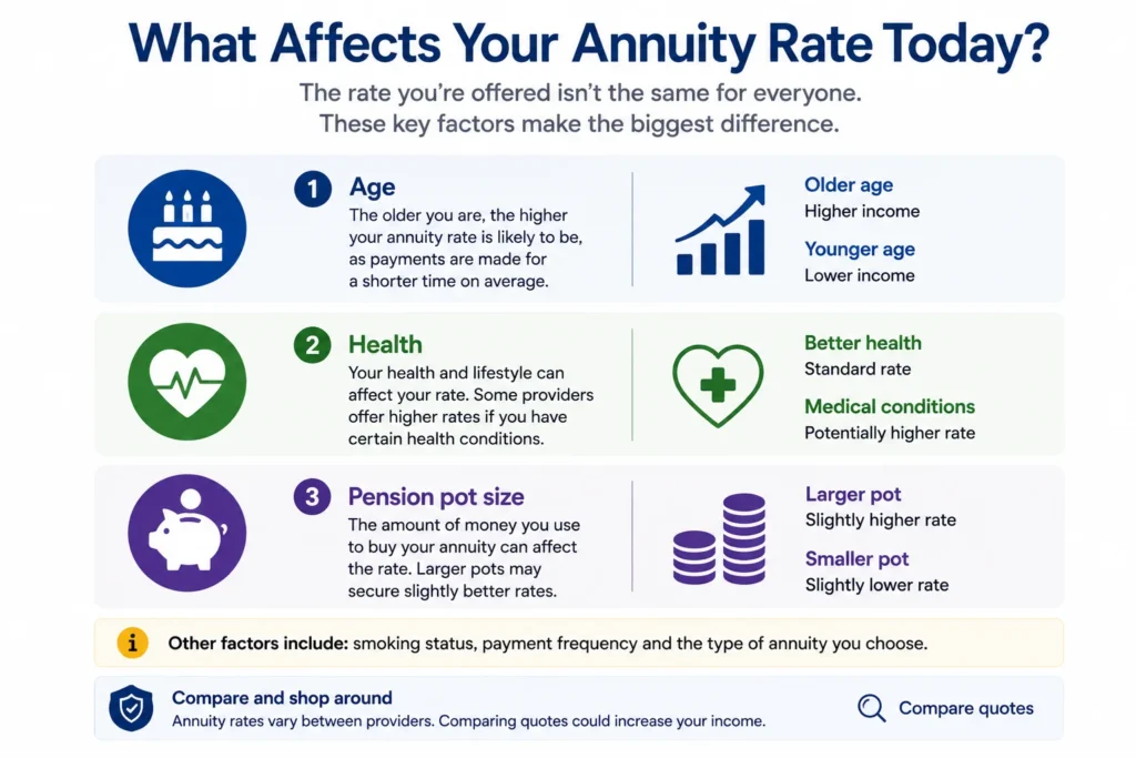what affects annuity rate today age health